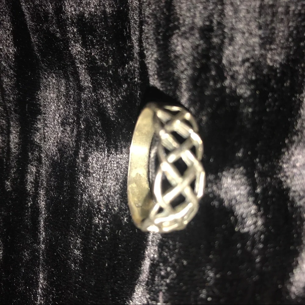 Vintage Silver Celtic Braid Openwork Band,Silver Ring Boho Ring Lucky Irish Ring